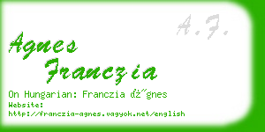 agnes franczia business card